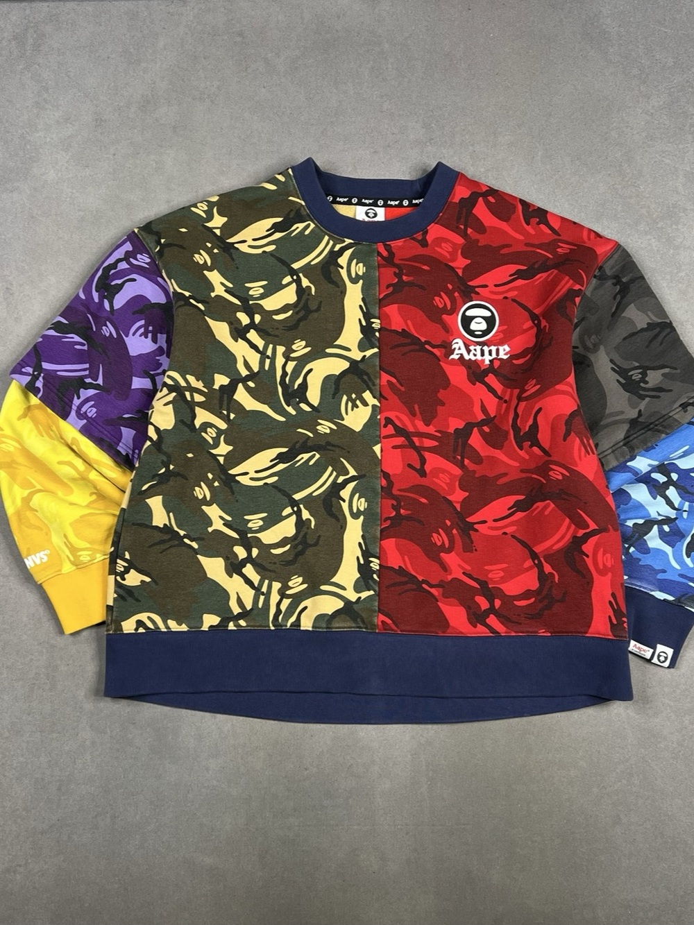 Aape By Bathing Ape Men's Camo Color Block Sweatshirt Size Medium Like New
